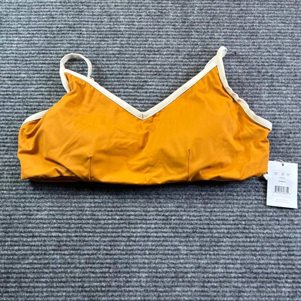 Andie Swim The Bells Top Topaz Orange Bikini V-Neck Adjustable Boho XXL AT249